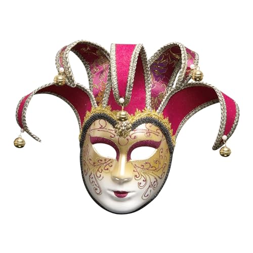 Harilla Halloween Mardi Gras Maske Cosplay Maske Kreative Frauen Kostüm Zubehör Dekorative Maske Wandbehang für Nachtclub Urlaub, Rot von Harilla