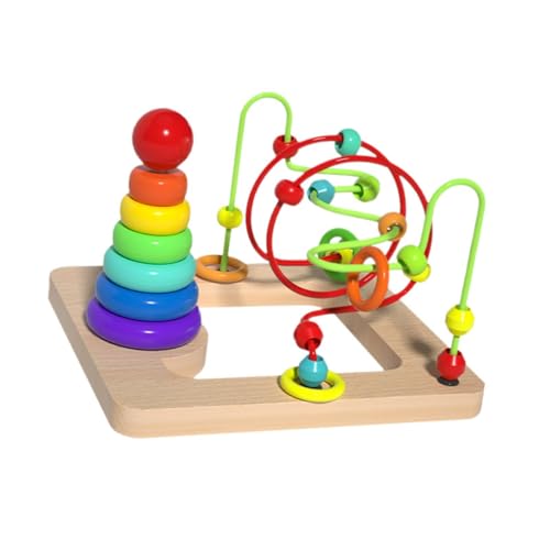 Harilla Hölzerne Perlenlabyhafte Spielzeug Bunt Achterbahn Entwicklungsbauer Regenbogen Stapelringe Aktivitätsspielzeug für Kinder Geschenk Harilla Hölzerne Perlenlabyhafte Spielzeug Bunt Achterbahn Entwicklungsbauer Regenbogen Stapelringe Aktivitätsspielzeug für Kinder Geschenk von Harilla