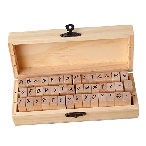 Harilla Holz-Alphabet-Buchstaben-Stempel, Gummisymbol-Stempel, mit Box, Basteln, Vintage-Stil, Siegel, DIY, Mehrzweck-Kartenherstellung, Kursiv Harilla Holz-Alphabet-Buchstaben-Stempel, Gummisymbol-Stempel, mit Box, Basteln, Vintage-Stil, Siegel, DIY, Mehrzweck-Kartenherstellung, Kursiv von Harilla