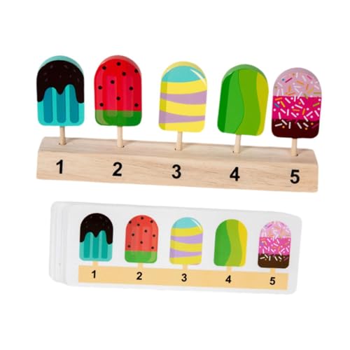 Harilla Holz-Eiscreme-Spielzeug, Küchen- und Lebensmittelzubehör mit Holzständer, Rollenspiel, realistisches Essensspielzeug-Set für Kinder im Alter von 2–4, A Harilla Holz-Eiscreme-Spielzeug, Küchen- und Lebensmittelzubehör mit Holzständer, Rollenspiel, realistisches Essensspielzeug-Set für Kinder im Alter von 2–4, A von Harilla
