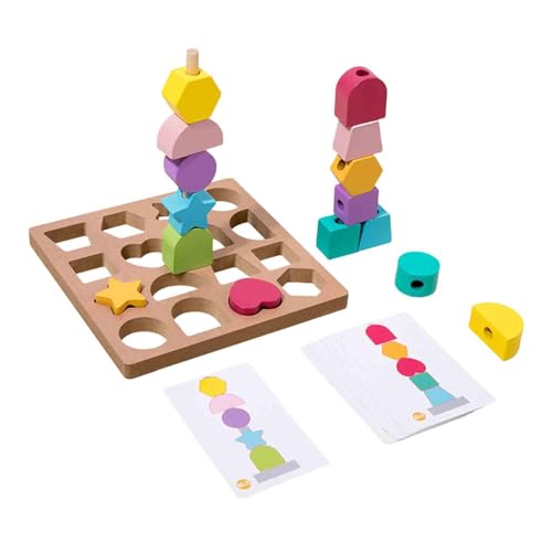 Harilla Holz-Form-Matching-Spiel, Matching-Form-Farben-, Vorschul-Lern-Matching-Form-Stapelspielzeug für 3-, 4-, 5- und 6-Jährige von Harilla
