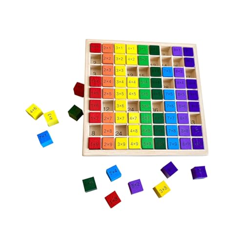 Harilla Holz Multiplikationsbrettspiel Mathematikspielzeug Montessori Spielzeugbrett Puzzle Lernen grundlegender mathematischer Fähigkeiten für Kinder im von Harilla