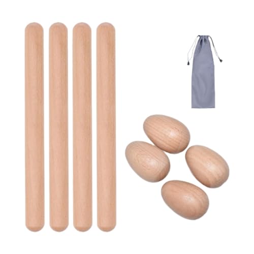 Harilla Holz-Rhythmus-Sticks, Musik-Lernwerkzeug, Musik-Erleuchtung, Glatte Oberfläche, Musik-Bildungswerkzeug, -Rhythmus-Spielzeug für Jungen und Mädchen , Style B von Harilla