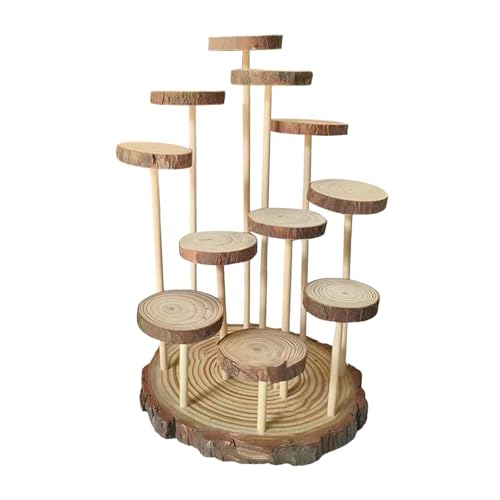Harilla Holz Riser Display Ständer Parfüm Display Regale Multi -Level -Stand -Showcase -Aktionsfigur Anzeigeregal für Puppenzubehör, 11 Plattformen von Harilla
