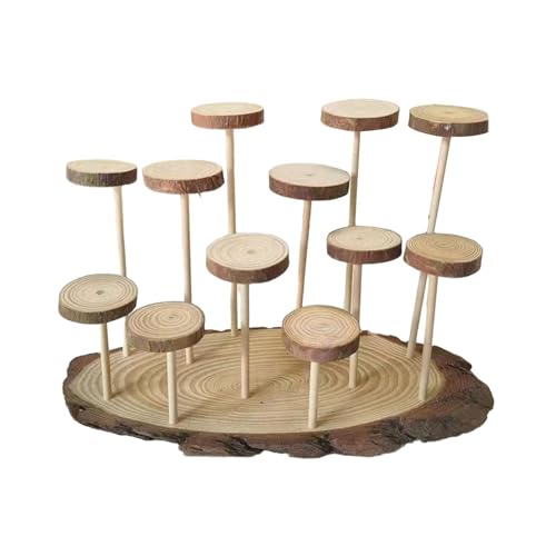 Harilla Holz Riser Display Ständer Parfüm Display Regale Multi -Level -Stand -Showcase -Aktionsfigur Anzeigeregal für Puppenzubehör, 12 Plattformen von Harilla