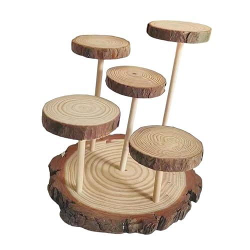 Harilla Holz Riser Display Ständer Parfüm Display Regale Multi -Level -Stand -Showcase -Aktionsfigur Anzeigeregal für Puppenzubehör, 5 Plattformen von Harilla