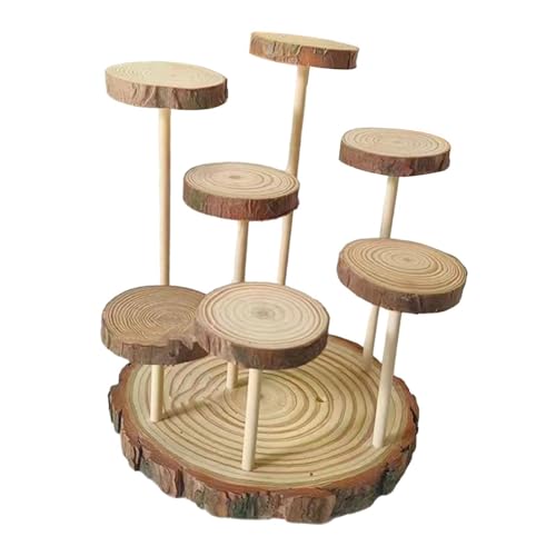 Harilla Holz Riser Display Ständer Parfüm Display Regale Multi -Level -Stand -Showcase -Aktionsfigur Anzeigeregal für Puppenzubehör, 7 Plattformen von Harilla