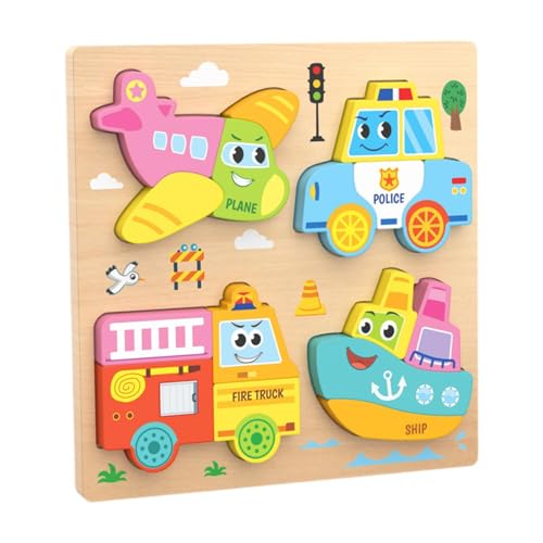 Harilla Holzbaby Rätsel Holzpuzzle Rätsel Cartoon Helles lebendiges Farbformen 3D-Puzzlespielzeug für Alter 3-5 Kindertag Geschenke, Verkehr Harilla Holzbaby Rätsel Holzpuzzle Rätsel Cartoon Helles lebendiges Farbformen 3D-Puzzlespielzeug für Alter 3-5 Kindertag Geschenke, Verkehr von Harilla