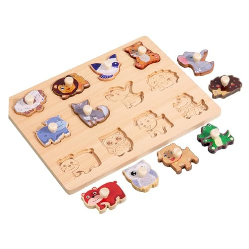 Harilla Holzformen-Puzzle, Feinmotorik, pädagogisches Montessori-Spielzeug, Hand-Auge-Koordination, für Jungen, Mädchen, Kinder, Partygeschenke, Tier von Harilla