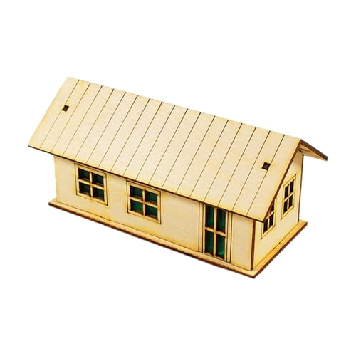 Harilla Holzhausmodell im Maßstab 1:72, Mini-3D-Zubehör, einzigartiges Ornament, Architekturszene, Gebäudemodell für Sandtisch, Style C von Harilla きん