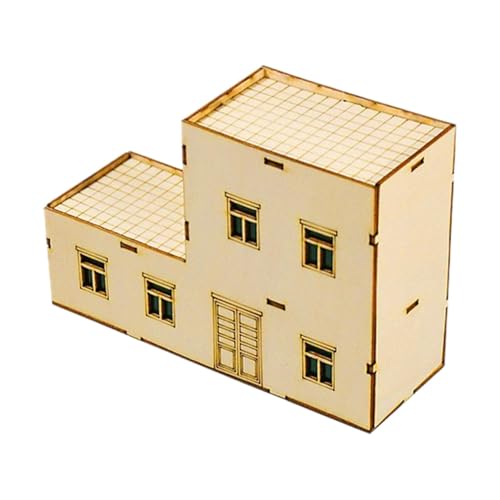 Harilla Holzhausmodell im Maßstab 1:72, Mini-3D-Zubehör, einzigartiges Ornament, Architekturszene, Gebäudemodell für Sandtisch, Style E von Harilla きん