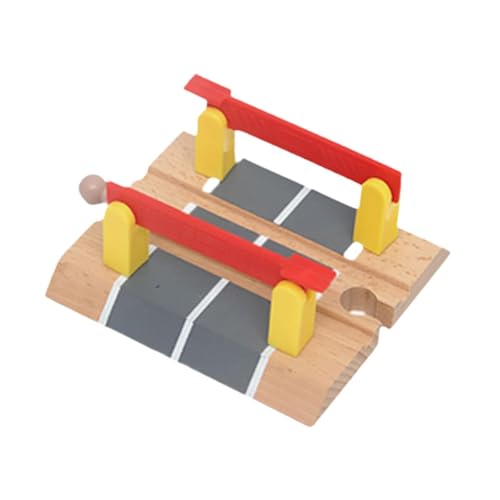 Harilla Holzspielzeugeisenbahn-Zubehör, Straßen- und Eisenbahnteile, Hand-Auge-Koordination, kreativer Eisenbahn-Eisenbahn-Bausatz für Kleinkinder, Doppelstabkreuzung von Harilla