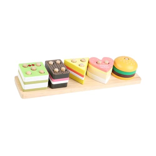 Harilla Holzstapel- und Sortierspielzeug, Lernspielzeug, sensorisches Formsortier-Puzzle, Vorschul-Lernaktivitäten für Jungen und, Essen von Harilla