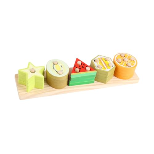 Harilla Holzstapel- und Sortierspielzeug, Lernspielzeug, sensorisches Formsortier-Puzzle, Vorschul-Lernaktivitäten für Jungen und, Frucht von Harilla