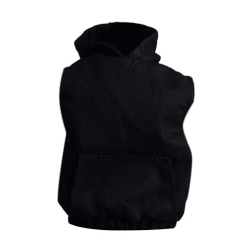 Harilla Hoodie-Modell im Maßstab 1/12, Puppenkleidung, Mode, Puppendekor, weiche Actionfiguren, Kleidung, Modellspielzeug für 6-Zoll-Actionfiguren, Schwarz von Harilla きん