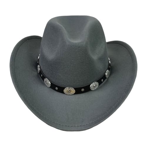 Harilla Hut mit großer Krempe, neuartiger Western-Cowboyhut für Auftritte im Freien, für Erwachsene, zum Verkleiden, Grau Harilla Hut mit großer Krempe, neuartiger Western-Cowboyhut für Auftritte im Freien, für Erwachsene, zum Verkleiden, Grau von Harilla
