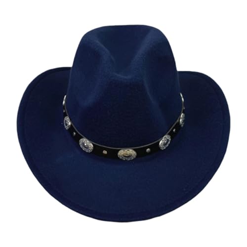 Harilla Hut mit großer Krempe, neuartiger Western-Cowboyhut für Auftritte im Freien, für Erwachsene, zum Verkleiden, Marine Harilla Hut mit großer Krempe, neuartiger Western-Cowboyhut für Auftritte im Freien, für Erwachsene, zum Verkleiden, Marine von Harilla