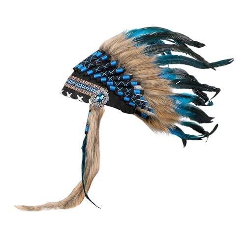 Harilla Indianer Kopfschmuck für Shows, Masken, Foto-Requisiten, Kostümzubehör, Blauer See Harilla Indianer Kopfschmuck für Shows, Masken, Foto-Requisiten, Kostümzubehör, Blauer See von Harilla