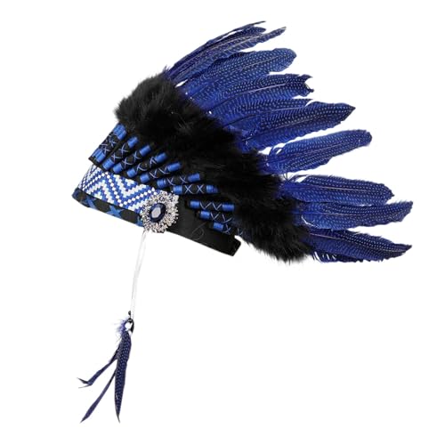 Harilla Indianer Kopfschmuck für Shows, Masken, Foto-Requisiten, Kostümzubehör, Navy Blau Harilla Indianer Kopfschmuck für Shows, Masken, Foto-Requisiten, Kostümzubehör, Navy Blau von Harilla