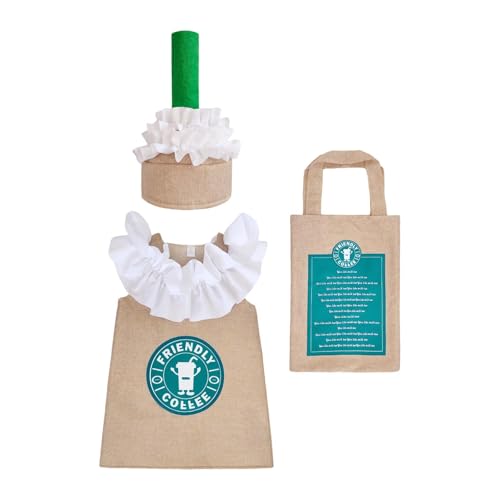 Harilla Kaffee-Kostümset mit Handtasche, verkleiden Sie Sich für eine Festival-Rollenspiel-Mottoparty, Kids L Harilla Kaffee-Kostümset mit Handtasche, verkleiden Sie Sich für eine Festival-Rollenspiel-Mottoparty, Kids L von Harilla