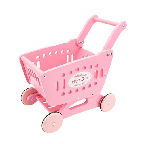 Harilla Kinder-Einkaufswagen-Spielzeug, vorgeben, Lebensmittelwagen, Simulation, realistisches Supermarkt-Wagen-Spielzeug, Rosa von Harilla