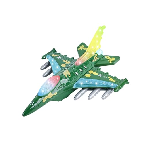 Harilla Kinderflugzeugspielzeug mit Lichtern und Musik, frühes Lernspielzeug, Flugzeugspielzeug für 3-, 4-, 5-, 6-, 7- und 8-Jährige, Grün von Harilla