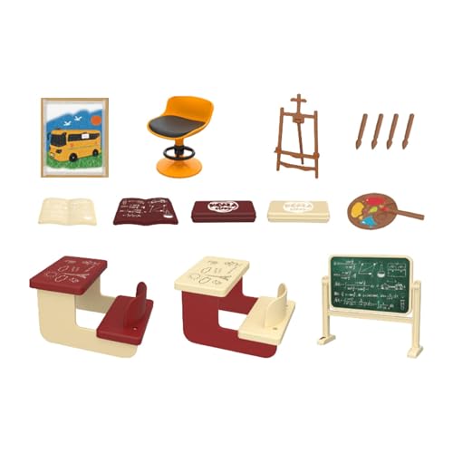 Harilla Klassenzimmer-Puppenhaus-Möbel, Miniatur-Bücher, Kinder-Puppenhaus-Spielset, Puppenhaus-Dekoration, Puppenhaus-Tafel, Klassenzimmer-Schreibtisch Harilla Klassenzimmer-Puppenhaus-Möbel, Miniatur-Bücher, Kinder-Puppenhaus-Spielset, Puppenhaus-Dekoration, Puppenhaus-Tafel, Klassenzimmer-Schreibtisch von Harilla