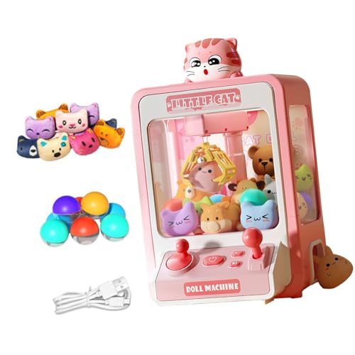 Harilla Klauenmaschine, Arcade Candy Capsule Claw Game Preise Spielzeug, elektronisches kleines Spielzeug, Mini-Verkaufsautomat für Erwachsene, Mädchen und, Rosa von Harilla