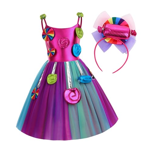 Kleine Mädchen Süßigkeiten Kleid Tüll Kleid Kostüm Lutscher Kleid Prinzessin verkleiden Sich für Cosplay Rollenspiele Maskerade Hochzeit Karneval, 140 von Harilla
