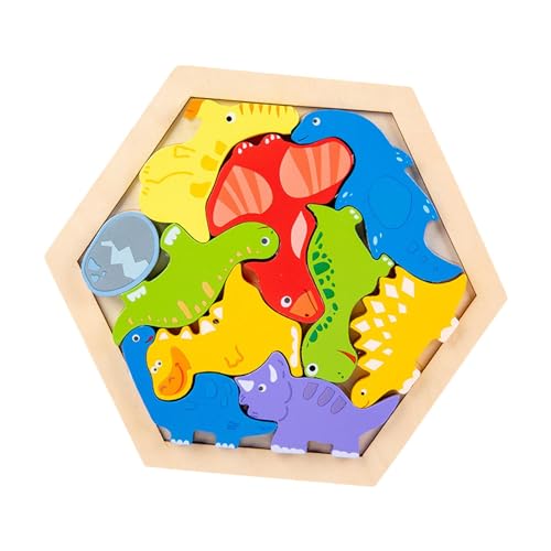 Harilla Kleinkindspielzeug, Kleinkindpuzzles, 3D-Puzzle, Holzpuzzles, Holzpuzzles für Kleinkinder zum Lernen im Vorschulalter, Muster F von Harilla