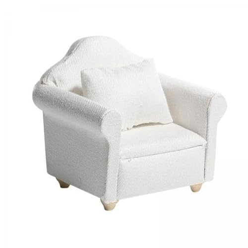 Harilla Komfortables Mini-Sofa-Set für Puppenhaus - Weiße Möbel im Maßstab 1:12, Weiß, 5 STK von Harilla