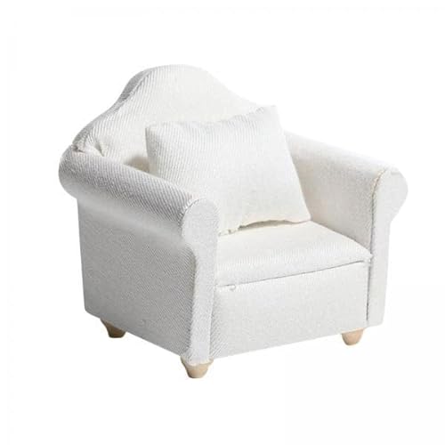 Harilla Komfortables Mini-Sofa-Set für Puppenhaus - Weiße Möbel im Maßstab 1:12, Weiß, 5 STK von Harilla