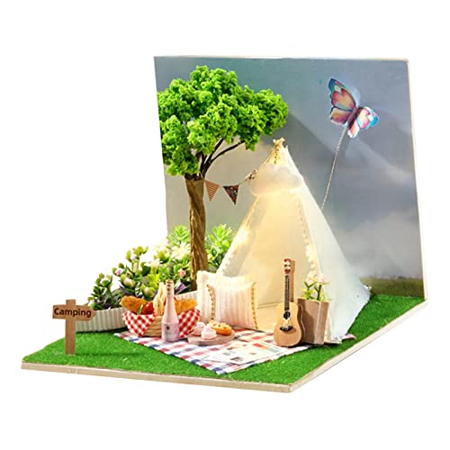 Harilla Kreatives Puppenhaus-Set für Kinder - Einrichtung und Deko enthalten, Camping von Harilla