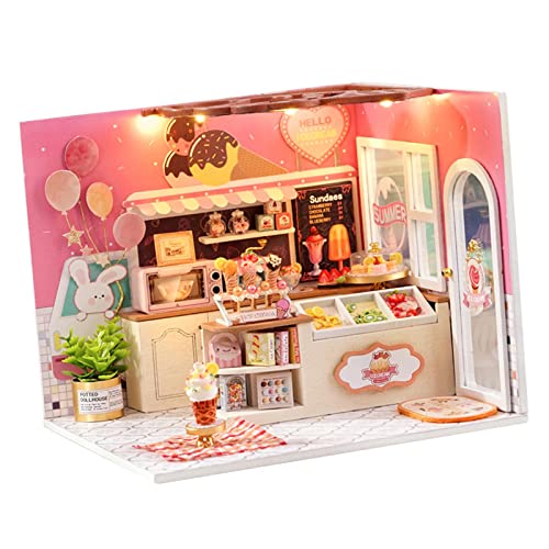 Harilla Kreatives Puppenhaus-Set für Kinder - Einrichtung und Deko enthalten, Eisdiele von Harilla