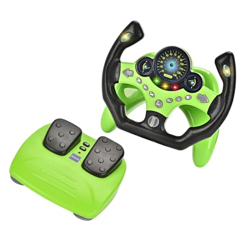 Harilla Lenkrad-Set für Kinder, Fahrspielset mit Pedal, multifunktionales Musik-Licht-Spielzeug, interaktives Spielzeug für Rollenspiele im Innen- und, GrÜn Harilla Lenkrad-Set für Kinder, Fahrspielset mit Pedal, multifunktionales Musik-Licht-Spielzeug, interaktives Spielzeug für Rollenspiele im Innen- und, GrÜn von Harilla