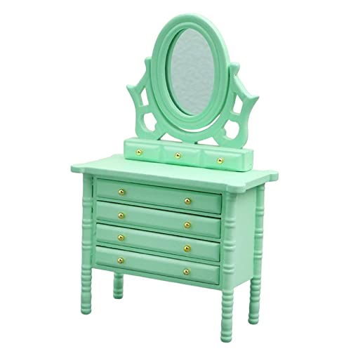 Harilla Luxuriöser Puppenhaus Nachttisch Miniaturmöbel Set für Dekoration, Grün von Harilla