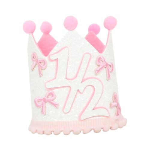 Harilla Mädchen 1/2 Geburtstagshut Foto Requisite Kostüm Accessoires Ornament Babyparty 6 Monate Halbjahres Geburtstag Kronenpartydekoration von Harilla
