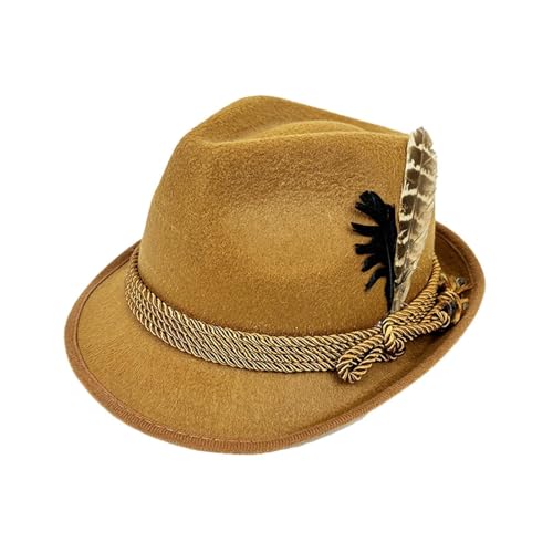 Harilla Männlicher Homburg-Hut, stilvoll, Kopfbedeckung für Karneval, Party, festliche Arbeit, Herbst, Schwarze Federn Harilla Männlicher Homburg-Hut, stilvoll, Kopfbedeckung für Karneval, Party, festliche Arbeit, Herbst, Schwarze Federn von Harilla