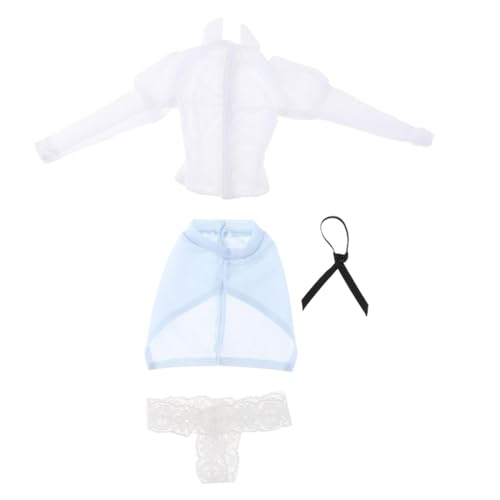 Harilla Maßstab 1:6 Figur Kleidung Kostüm Wickelrock Langarmshirt Outfit Kostüm Ganzanzug Uniform für 12'' Weibliche Puppenkleidung, Blau von Harilla