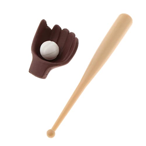 Harilla Mini Baseballschläger, Handschuh Und Ball, Badezimmer Ornamente, Puppenhaus Im Maßstab 1:12, Hausmodell, Dekorationszubehör Harilla Mini Baseballschläger, Handschuh Und Ball, Badezimmer Ornamente, Puppenhaus Im Maßstab 1:12, Hausmodell, Dekorationszubehör von Harilla