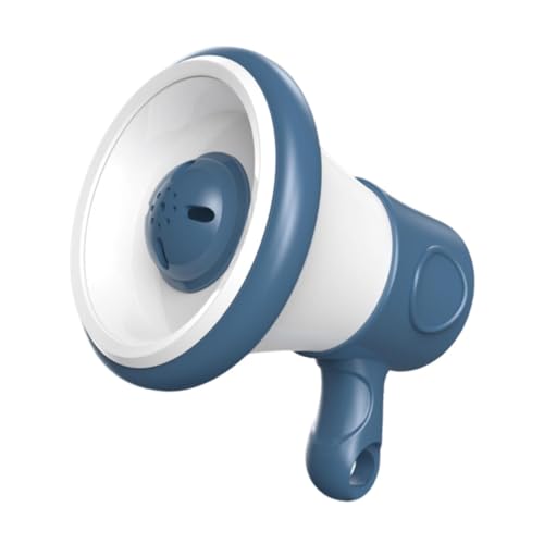 Harilla Mini-Megaphon, Lautsprecher, lustig, mit Aufnahmefunktion, Handmikrofon, tragbar, mit Kette, kleines Bullen-Megaphon für ab 5 Jahren, Blau von Harilla