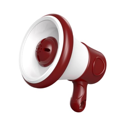 Harilla Mini-Megaphon, Lautsprecher, lustig, mit Aufnahmefunktion, Handmikrofon, tragbar, mit Kette, kleines Bullen-Megaphon für ab 5 Jahren, Rot von Harilla