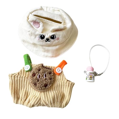 Harilla Mini-Puppen Hosen Kleidung Set, niedlicher Puppen Anzug, Flasche verkleiden Kostüme, Puppen Bekleidung Zubehör, Hut Set für Mädchen Puppe, Keksflaschen-Set von Harilla
