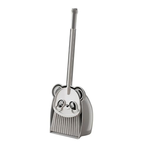 Harilla Mini - mit Dustpan für Kinder Set Play House Spielzeug Little Housekeeping Helfer Set süßer Panda für den Kindergarten, Grau von Harilla