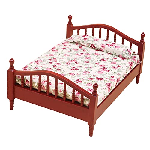 Harilla Miniatur Bett Modell für Puppenhaus - Kreatives Design!, Rot und Rosa Harilla Miniatur Bett Modell für Puppenhaus - Kreatives Design!, Rot und Rosa von Harilla