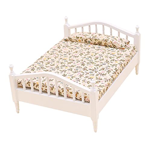 Harilla Miniatur Bett Modell für Puppenhaus - Kreatives Design!, Weiß und Grün von Harilla