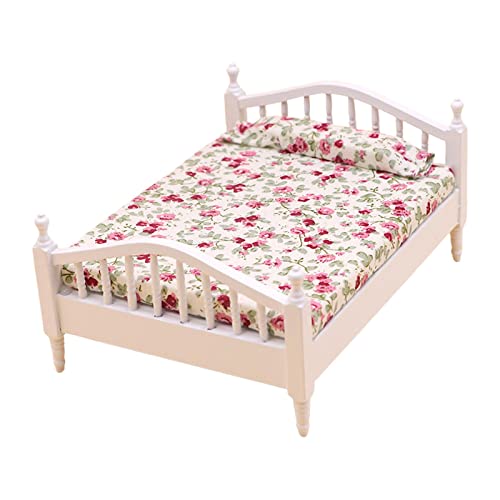 Harilla Miniatur Bett Modell für Puppenhaus - Kreatives Design!, Weiß und Rosa Harilla Miniatur Bett Modell für Puppenhaus - Kreatives Design!, Weiß und Rosa von Harilla