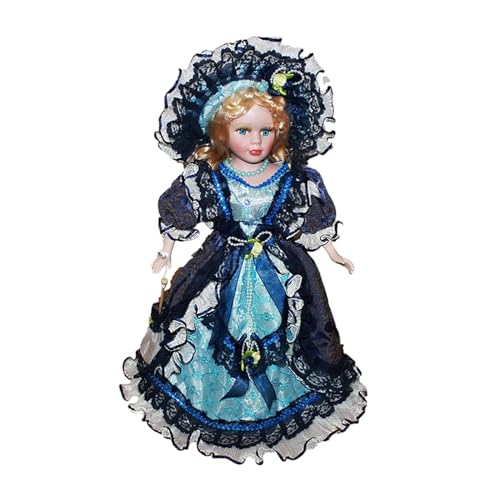 Harilla Miniatur-Porzellanfiguren, Frau, Keramikpuppe, Elegante, schöne 40 cm große Puppenhaus-Dame im Outfit für Puppenhaus-Dekoration, Dunkelblau Harilla Miniatur-Porzellanfiguren, Frau, Keramikpuppe, Elegante, schöne 40 cm große Puppenhaus-Dame im Outfit für Puppenhaus-Dekoration, Dunkelblau von Harilla