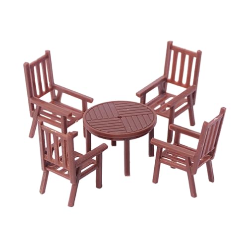 Harilla Miniatur -Schreibtisch und Stuhlmodell Modell Zugbahn DIY -Projekte Fairy Garten Sandtisch DIY Handwerk Mikrolandschaft Accessoire, 1 bis 50 von Harilla