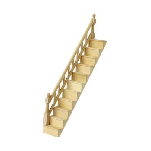 Harilla Miniaturtreppe im Maßstab 1:12, Puppenhauszubehör, Kindergeburtstagsgeschenk, Holzhandlauf für Mikrolandschafts-Diorama-Heimdekoration Harilla Miniaturtreppe im Maßstab 1:12, Puppenhauszubehör, Kindergeburtstagsgeschenk, Holzhandlauf für Mikrolandschafts-Diorama-Heimdekoration von Harilla